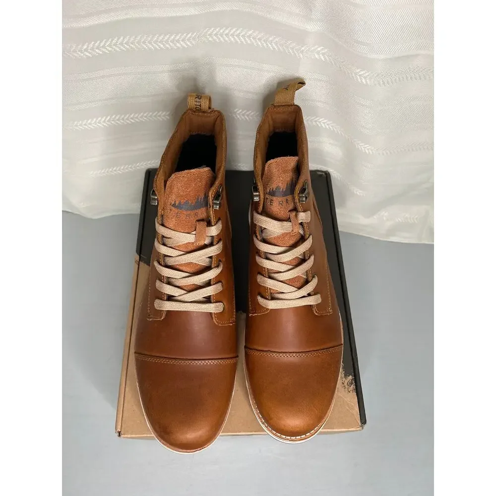 Territory Zion Men's Hiking Boot Chestnut Leather Water Resistant Size 12 NEW